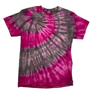 Tie Dyed Gray and Pink T Shirt